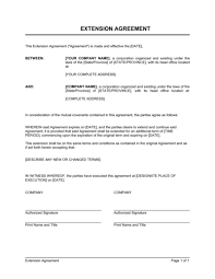 extension of agreement template