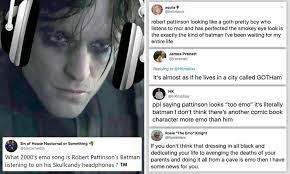 Twitter users mock Robert Pattinson's 'emo' Batman with eyeliner and long  hair | Daily Mail Online