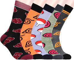 Naruto Shippuden Socks Uchiha Akatsuki Uzumaki Clan Hidden Village Logo 5  Pack Adult Crew Socks : Clothing, Shoes & Jewelry - Amazon.com