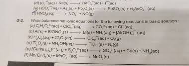 G 2 Write Balanced Net Ionic Equations