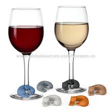 china silicone cat wine glass markers
