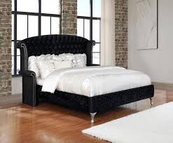 Glam Black Velvet Queen Bedroom Set