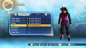 kf goku black outfit for cac