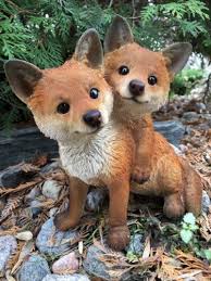Red Fox Couple Statue Resin Yard
