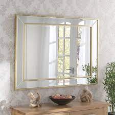 Gold Edged Bevelled Wall Mirror The