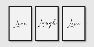 Quote Live Laugh Love Wall Art Poster Set