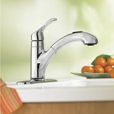 low arc pullout kitchen faucet chrome