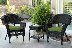 black wicker chair and end table set