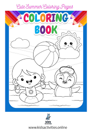 Chill out watercoloring page at persia lou; Cute Summer Coloring Pages For Kids Free Printable Kids Activities