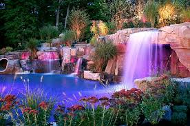 Pool fountains waterfalls backyard design ideas. Breathtaking Pool Waterfall Design Ideas