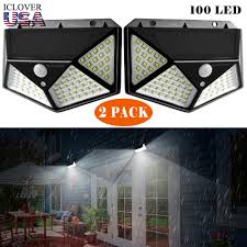 Outdoor Solar Powered Wall Light 2 Pack Iclover 100 Led Solar Lights Outdoor Motion Sensor With 270 Wide Angle 3 Modes Wireless Waterproof Wall Lamp For Garden Patio Fence Walmart Com Walmart Com