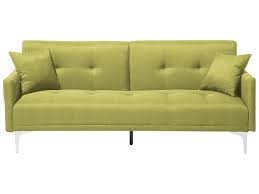 fabric sofa bed green lucan beliani it