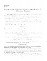 Classifications Of Diffeial Equation