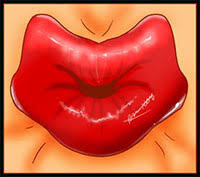 how to draw kissing lips with easy step