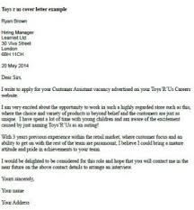 Toys R Us Cover Letter Example Learnist Org