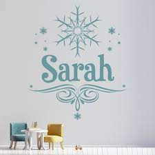 personalised name snowflake wall sticker