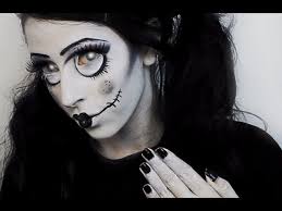 halloween makeup black and white doll