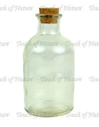 glass bottle with cork stopper 5 inch
