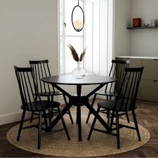 Choose from contactless same day delivery, drive up and more. 4 Seater Round Black Dining Set With 4 Black Spindle Dining Chairs Furniture123
