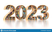 Happy 2023 New Year Education Concept. Bookshelves with ...