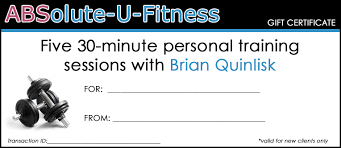Printable Gift Certificates Absolute U Fitness