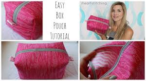 easy zippered box pouch sewing tutorial