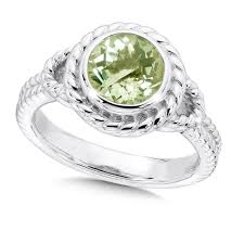 sterling silver and green amethyst ring