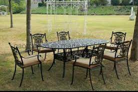 oval garden dining table cast aluminium
