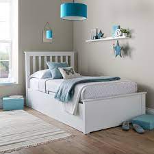 francis white wooden ottoman storage bed
