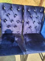 8 Velvet Blue Chairs For In