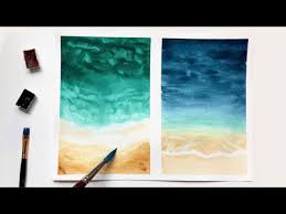 watercolor beach tutorial for beginners