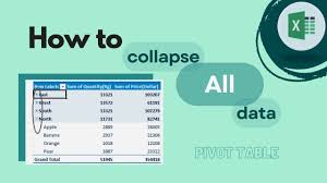 excel pivot table how to collapse all