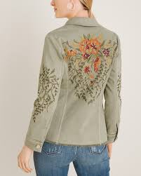 Whether you are looking for and don't forget, your embroidered jacket order may qualify for flexpay, allowing you to buy now. Embroidered Sage Denim Jacket Chico S