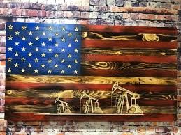 Oilfield Wooden Flag Wall Hanging Wall