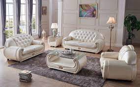 Merax 3 piece sectional sofa, living room furniture set sofa set include armchair loveseat couch tufted cushions. Giza Beige Sofa Giza Esf Furniture Leather Sofas In 2021 Leather Living Room Set Sofa And Loveseat Set Living Room Leather