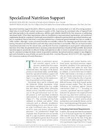 pdf specialized nutrition support