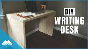 A reclaimed wood computer desk can be a beautiful conversation piece. Diy Modern Writing Desk Youtube