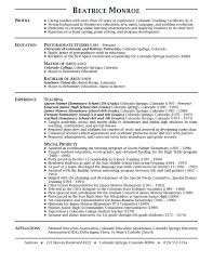 Sample Resume For College Teaching Job College Professor Resume
