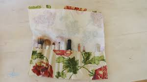how to make a makeup brush roll holder
