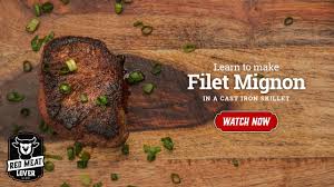 filet mignon steak in cast iron skillet