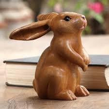 Brown Bunny Sculpture Adorable Rabbit