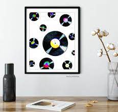 Vinyl Records Art Print Modern Wall