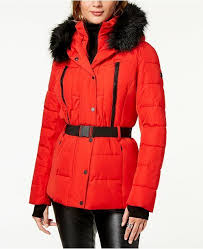 Michael Kors Women S Red Puffer Jacket