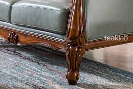 Broad Handrail Design Teak Wood Sofa