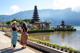 The temple complex is on the shores of . Pura Ulun Danu Bratan Temple Bedugul Indonesia