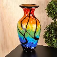 Art Glass 10 5 In Urn Shape Vase J588