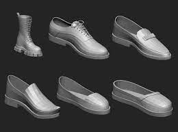 65 Low poly shoe footwear base mesh and parts IMM brush set for Zbrush Fbx  and OBJ files 3D Модель in Одежда 3DExport
