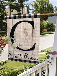 1pc Sweet Home Letter C Garden Flag