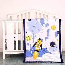 3 Pieces Space Crib Bedding Sets For