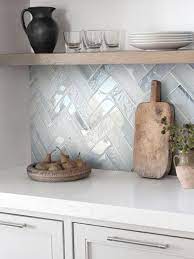 Large Herringbone Mosaic Backsplash Tile